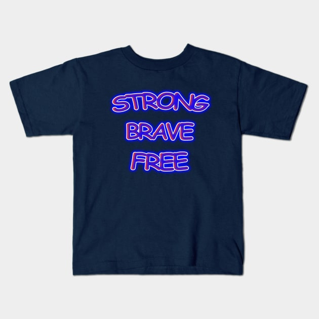 Strong Brave Free USA Retro Kids T-Shirt by Creative Creation